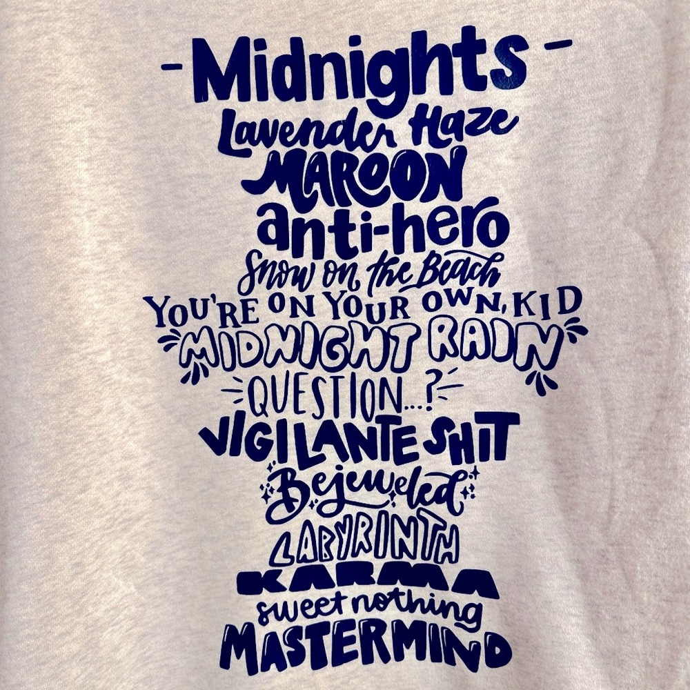 Taylor Swift Handmade Meet me at Midnights Merch Oversized Sweatshirt XL
